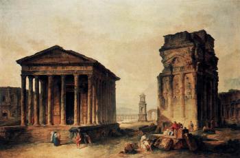 休伯特 羅伯特 Ruins at Nimes 休伯特 羅伯特 Ruins at Nimes